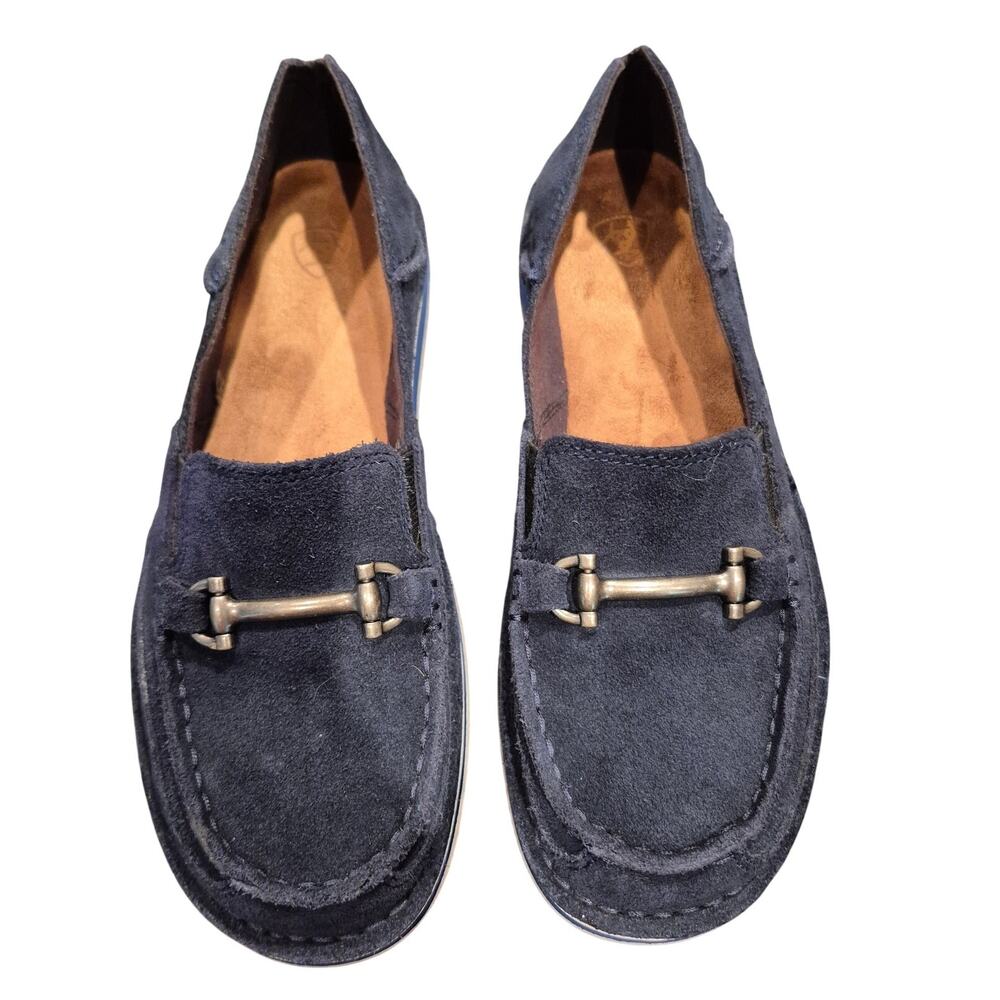 Ariat Blue Suede Leather Slip on Bridle Horse Bit Cruiser Loafers Shoes 7 B